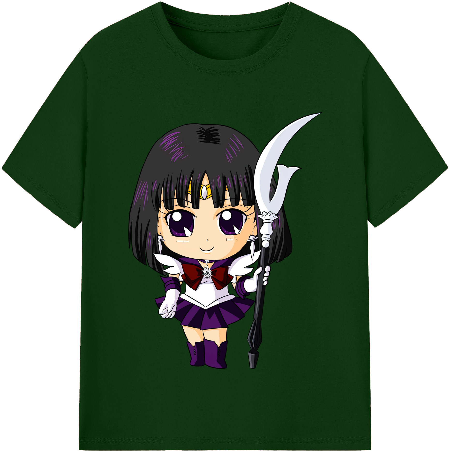 （画像用） 美少女戦士セーラームーン 土萠ほたる Sailor Moon Tomoe Hotaru （セーラーサターン；Sailor Saturn） 綿100％半袖Tシャツ（フロントプリント）
